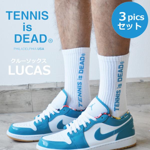 【TENNIS is DEAD USA】【3足セット】メンズ クルーソックス 靴下 テニスイズデッド...