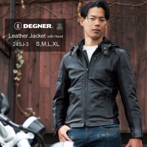 フード付きレザージャケット デグナー DEGNER  24SJ-3 ライダース プロテクター装備