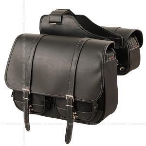 右出マフラー対応ナイロンダブルサドルバッグ/NYLON DOUBLLE SADDLEBAG FOR RIGHT APP MUFFLER（ブラック） [NB-43B-BK]｜デグナーヤフーショッピング