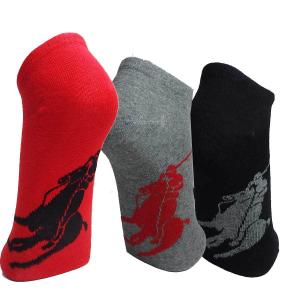 底ビックポニーのアンクルソックス3足セット POLO Ralph Lauren ポロ ラルフローレン メンズ 827025PK-RED 送料無料