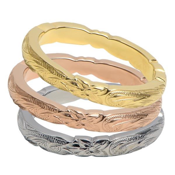 ペアリング ハワイアンジュエリー シンプル ステンレス ２本セット