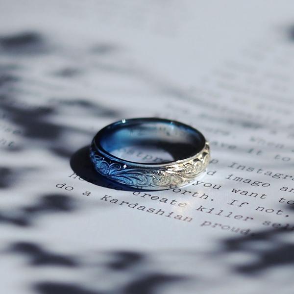 『laki+』ラキタス ハワイアンリング ブルーグラデーション 指輪 メンズ レディース ハワイアン...