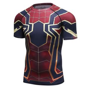 UDW-214 スパイダーマン 青 格闘技 インナー 筋トレ 半袖 Tシャツ 各
