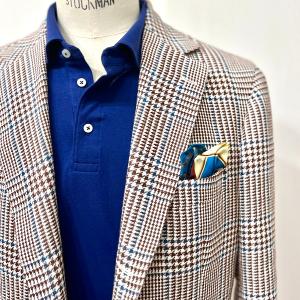 De Petrillo（デペトリロ） チェック柄テーラードジャケット ブラウン