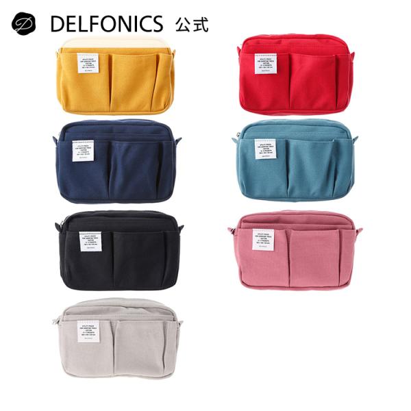 ポーチ A6サイズ収納可能 10ポケット 小物入れ バッグインバッグ キャリングケース ショルダーバ...