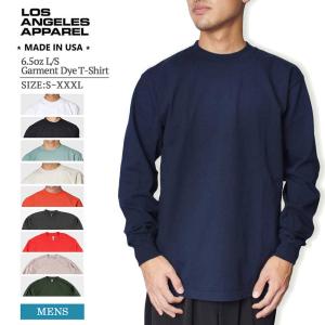 ロサンゼルスアパレル LOS ANGELES APPAREL 1807GD 6.5oz L/S Garment Dye T-Shirt メンズ ロンT 長袖Tシャツ 無地Tシャツ ロスアパ LA APPAREL USA製