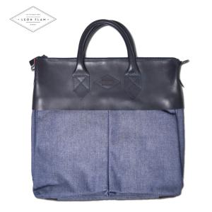 LEON FLAM レオンフラム SAC 21H DENIM NAVY メンズ ヘルメットバッグ バッグ 鞄 カバン ショルダーバッグ ビジネスバッグ 紳士鞄 ブランドバッグ 通勤バッグ｜delicious-y