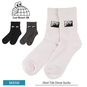 LAST RESORT AB ラストリゾート エービー Heel Tab Dress Socks メンズ ハイソックス クルーソックス ソックス 靴下 くつ下 紳士靴下 White Black｜delicious-y