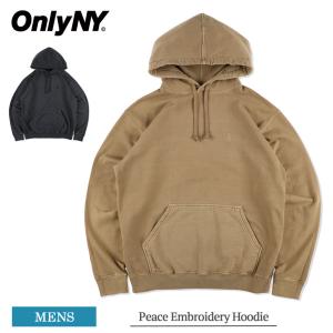 ONLY NY オンリー ニューヨーク Peace Embroidery Hoodie メンズ パーカー フーディー プルオーバーパーカー フード スウェット スエット 裏起毛 ピース｜delicious-y