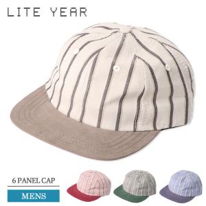 LITE YEAR ライトイヤー 6 PANEL CAP 6パネル キャップ メンズ 帽子 ベースボールキャップ ストライプ ストラップバック 無地｜delicious-y