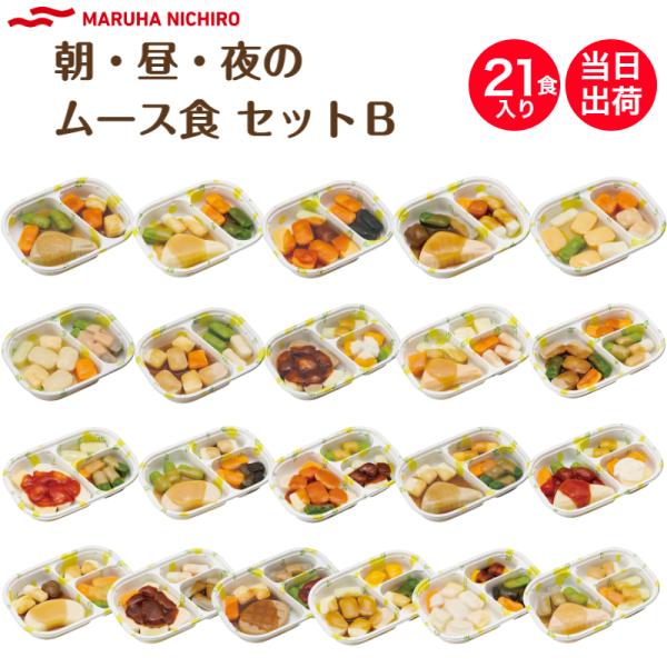 介護食 冷凍 ムース食 マルハニチロ やさしいおかず朝・昼・夜のムース食セットB 21食入り 冷凍弁...
