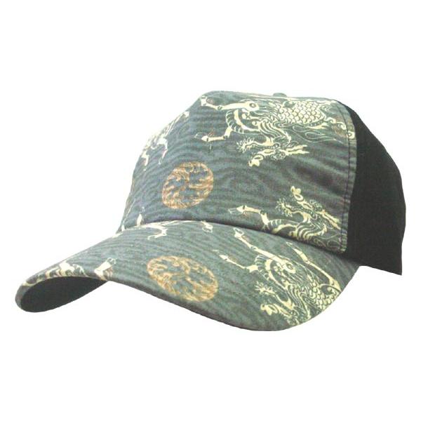 和柄 ポリスウェード キャップ 麒麟柄