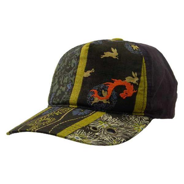 和柄コールテンキャップ 縦縞文様 和柄帽子