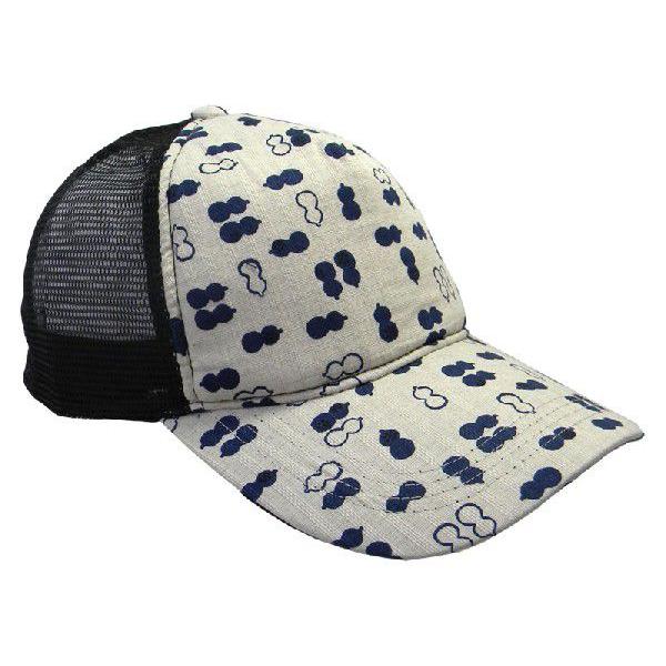 和柄メッシュキャップ ひょうたん柄/オフ