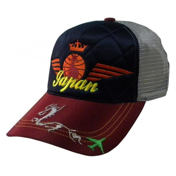 和柄メッシュキャップ Japan・龍・飛行機柄