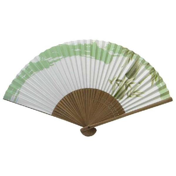 ネコポス可(2本まで)  和柄 扇子 竹柄 メンズ紙扇子