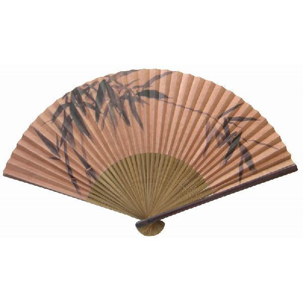 ネコポス可(2本まで)  和柄 扇子 笹柄 メンズ紙扇子