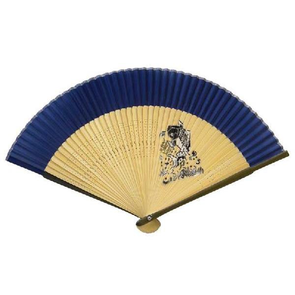 ネコポス可(2本まで)  和柄 扇子 鯉柄 男持ち短地シルクペンテックス22cm メンズ和柄小物