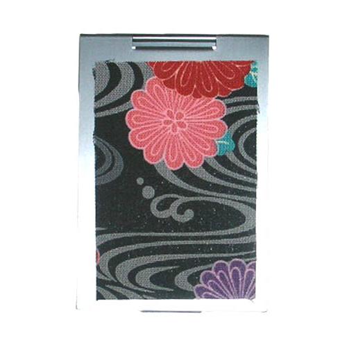 和柄 コンパクト 手鏡 ステンレス製 菊×流水