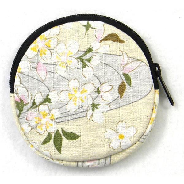 ネコポス可(1個まで)  レディース 和柄 丸型 コインケース 花柄 小銭入れ