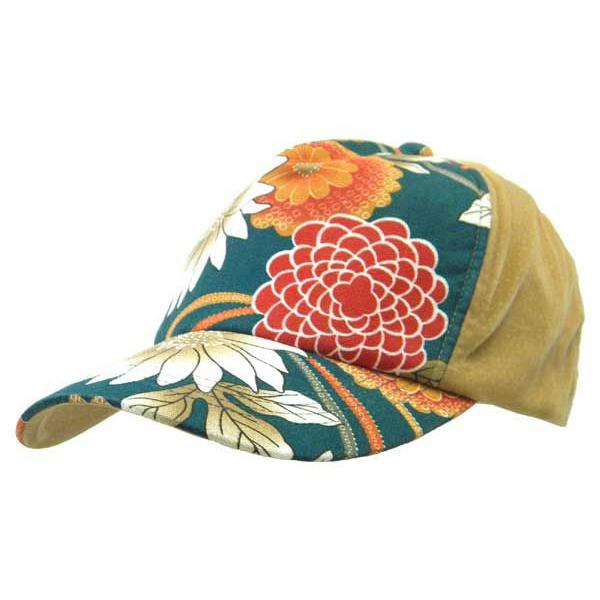 和柄 ピッグポリスウェードキャップ 花 和柄帽子