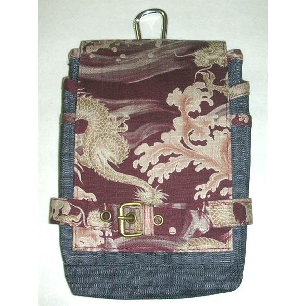 和柄チョークショルダーバッグ　龍・波柄