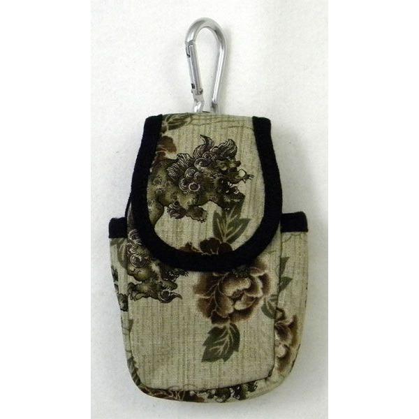 和柄 携帯電話 ケース 唐獅子柄