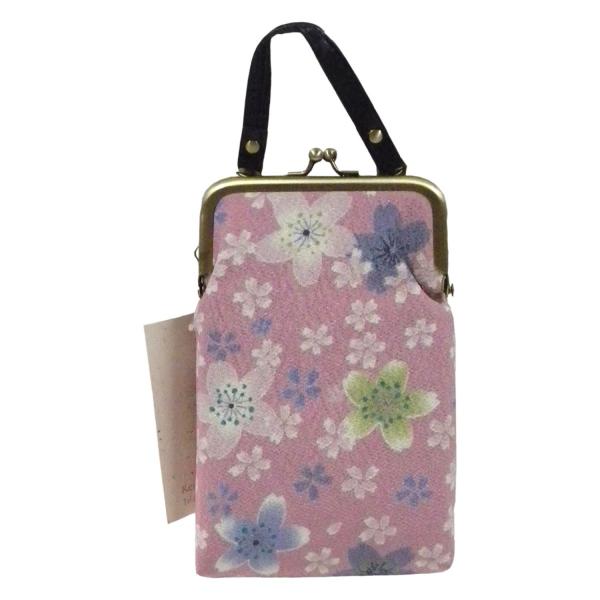 がま口 携帯ケース（小物入れ） 花柄 レディース