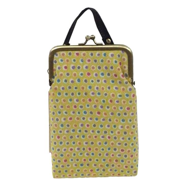 がま口 携帯ケース（小物入れ） 水玉柄 レディース