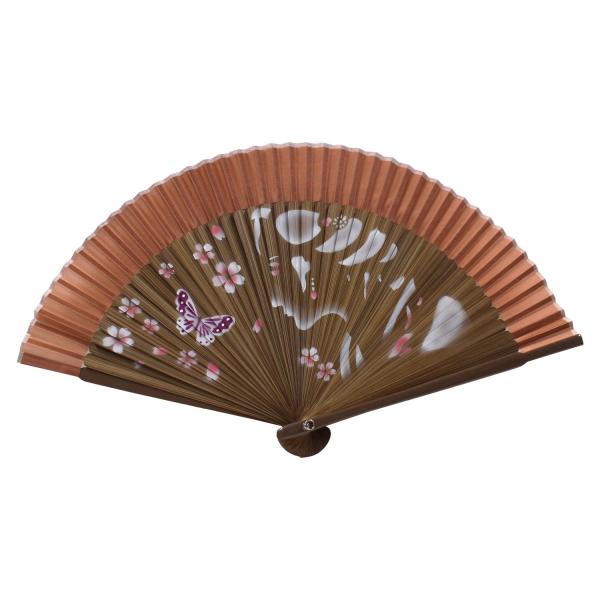 ネコポス可(2本まで)  和柄 扇子 女性・蝶柄（女性ペンテックス） レディース