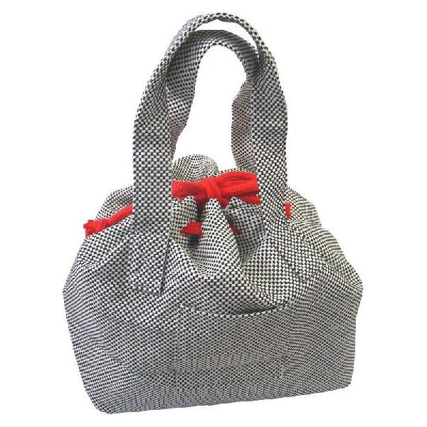 和風 一重刺し子 トートバッグ（巾着タイプ）約32×33×20cm