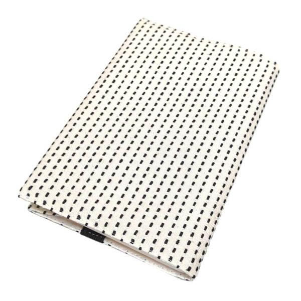 (hanabi)華火 三河木綿 刺し子生地 ブックカバー 文庫サイズ 日本製 (一本刺し子)　ギフト...