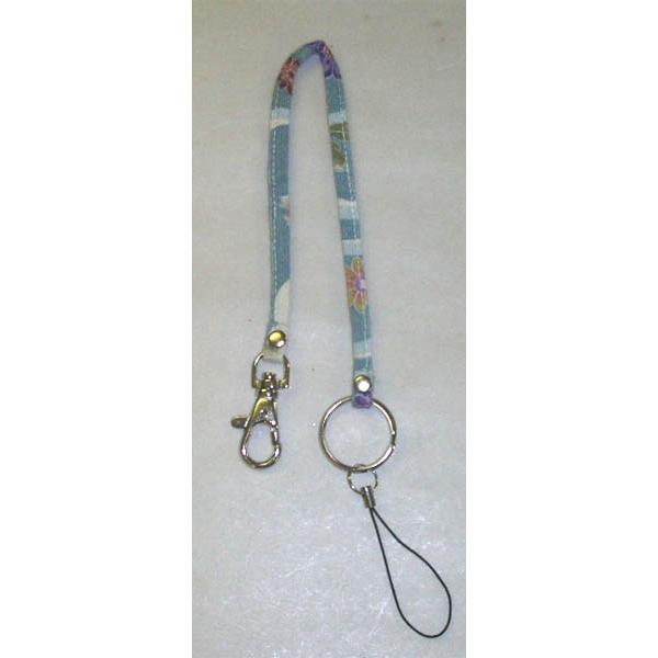 ネコポス可(2個まで)  和柄 携帯 ストラップ ライトブルー