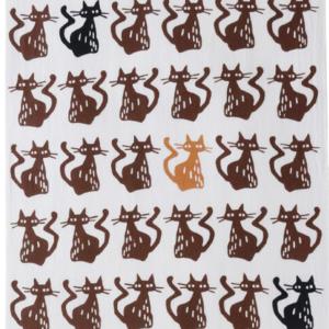 日本手ぬぐい 和柄 おしゃれ ねこ 猫 みけねこ ブラウン IKS COLLECTION 34cm×88cm 本格注染 手拭い 手ぬぐい ネコポス