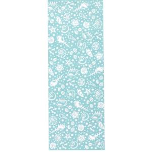 日本手ぬぐい 和柄 おしゃれ 海辺の散歩道 シーブルー 貝 IKS COLLECTION 34cm×88〜90cm 本格注染 手拭い 手ぬぐい