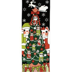 手ぬぐい 和柄 ねこ クリスマス 福招き猫 日本製 手拭い ヤギセイ クリックポスト対応