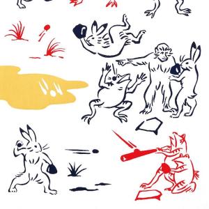日本手ぬぐい 和柄 おしゃれ 鳥獣戯画 野球 ...の詳細画像4