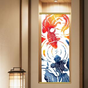 濱文様 絵手ぬぐい 舞桜と豆柴 春 柴犬 さくら 手拭い 絵てぬぐい