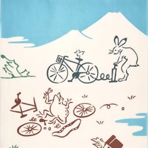 日本手ぬぐい 鳥獣戯画 自転車 注染手ぬぐい ...の詳細画像2
