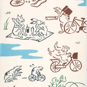 日本手ぬぐい 鳥獣戯画 自転車 注染手ぬぐい ...の詳細画像3