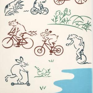 日本手ぬぐい 鳥獣戯画 自転車 注染手ぬぐい ...の詳細画像4