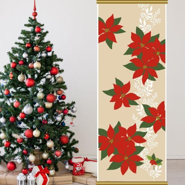 濱文様 絵手ぬぐい ポインセチア 冬 手拭い てぬぐい クリスマス おしゃれ クリックポスト対応