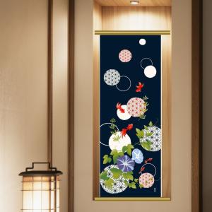 濱文様 手ぬぐい 2022年新作 麻の葉金魚 絵手ぬぐい 金魚 なつ 手拭い
