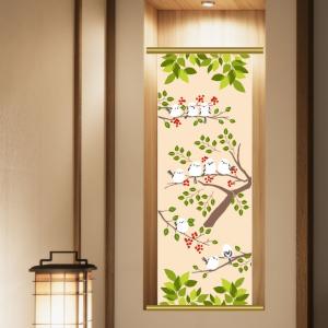 濱文様 絵手ぬぐい なかよしシマエナガ 野鳥 お正月 冬 縁起 手拭い メール便対応