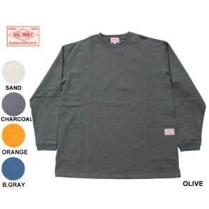 BIG MIKE ビッグマイク USコットン 10オンス ダブルポケット L/S Tシャツ US COTTON 10oz W POCKET L/S TEE アメカジ 102338200｜delochunk