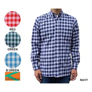 KIHOLO KAI キホロカイ 長袖 パラカ パラカシャツ パラカチェック ハワイ製 USA製 ネ...
