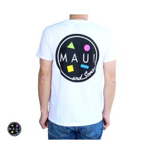 Maui and Sons マウイアンドサンズ クッキーロゴ  Tシャツ 「Cookie Logo Tee」白｜delochunk