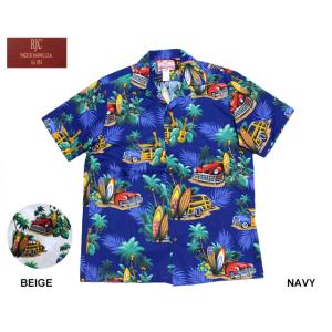 RJC ロバート・J・クランシー アロハシャツ ハワイ製 ウッドカー アメ車 パームツリー 538