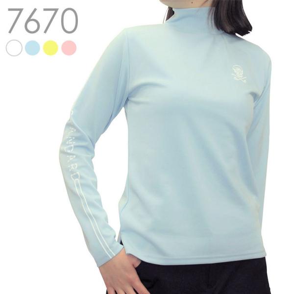 【特別価格】7670 袖プリントロングスリーブハイネックシャツ S アウトレット SALE レディー...