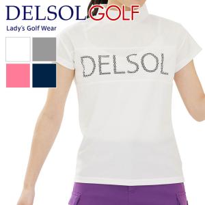 メッシュ切替モックネック半袖シャツ 伸縮性 豊富なサイズ S/M/L/LL/3L レディースゴルフウェア｜delsol-golf